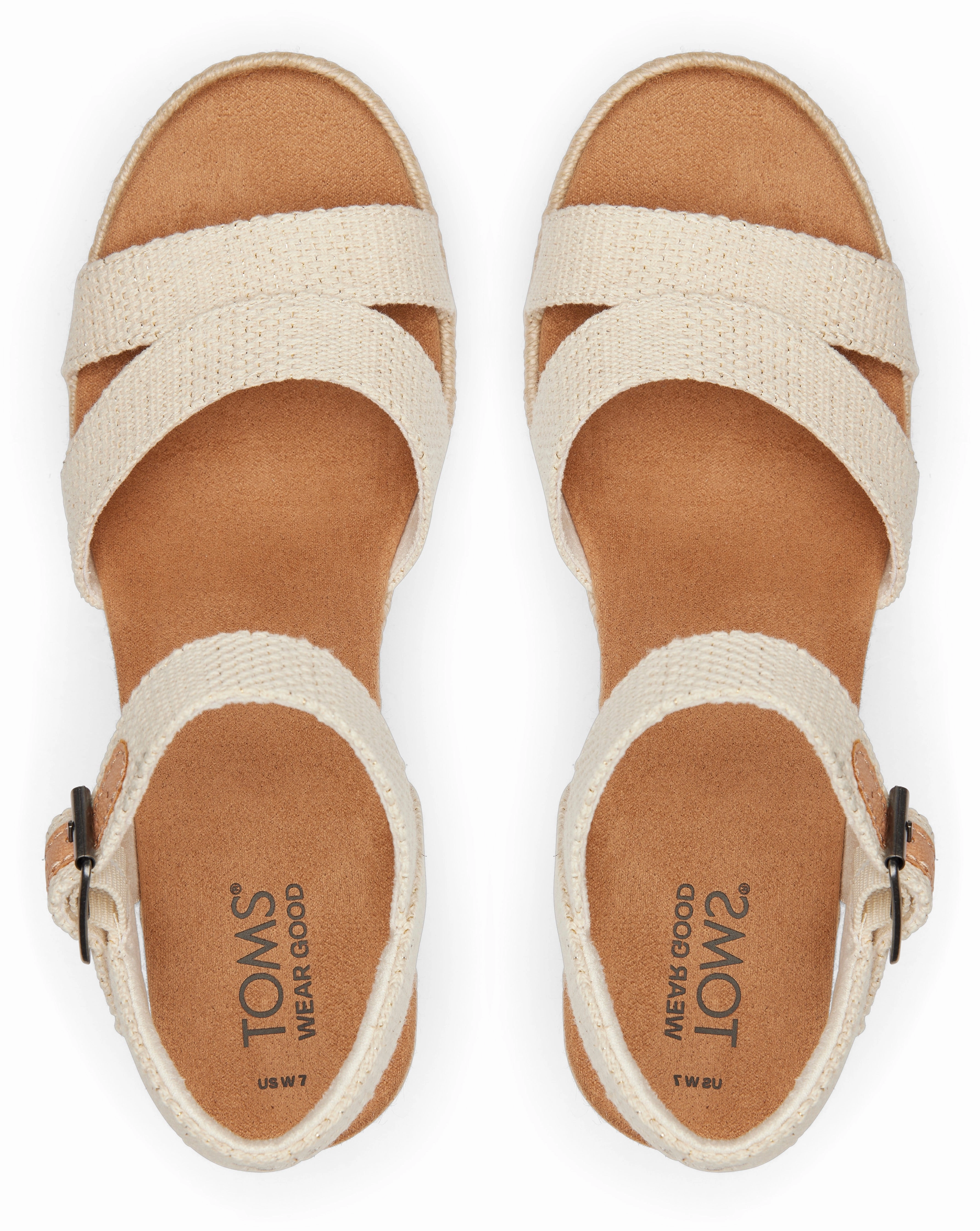 Chic Vibe Audrey Espadrille Sandal - Natural Undyed Metallic Linen Stripe